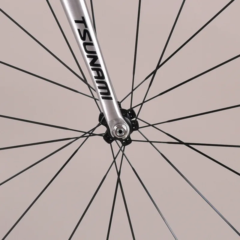 TSUNAMI SNM100 Fixie Bike 49/52/55/58CM Single Speed 700C Fixed Gear Bicycle Aluminium Alloy Frameset With Flat Spokes Wheelsets |