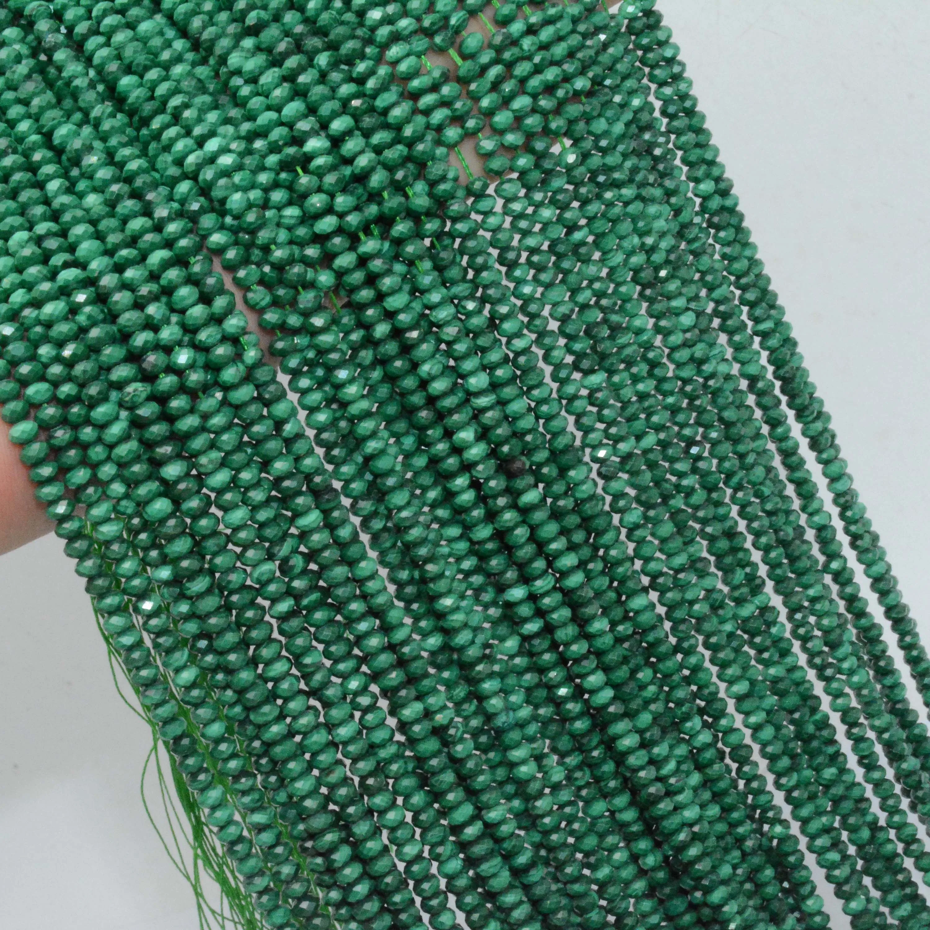 Натуральный Малахитовый граненый Рондель бисер 3 8 мм толщина 2 5 ~ | Украшения и