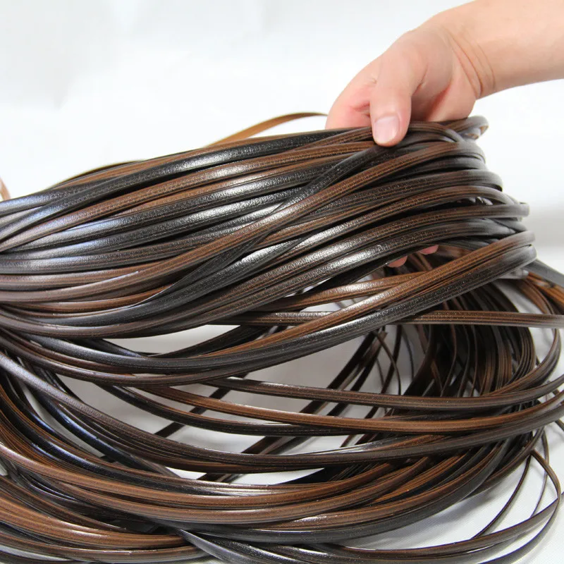 500g Coffee gradient flat synthetic rattan weaving material plastic rattan for knit and repair chair table synthetic rattan