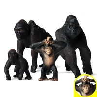 4pcsset wild animals realistic gorilla chimpanzee solid model ornaments action figure figurine education toys for children