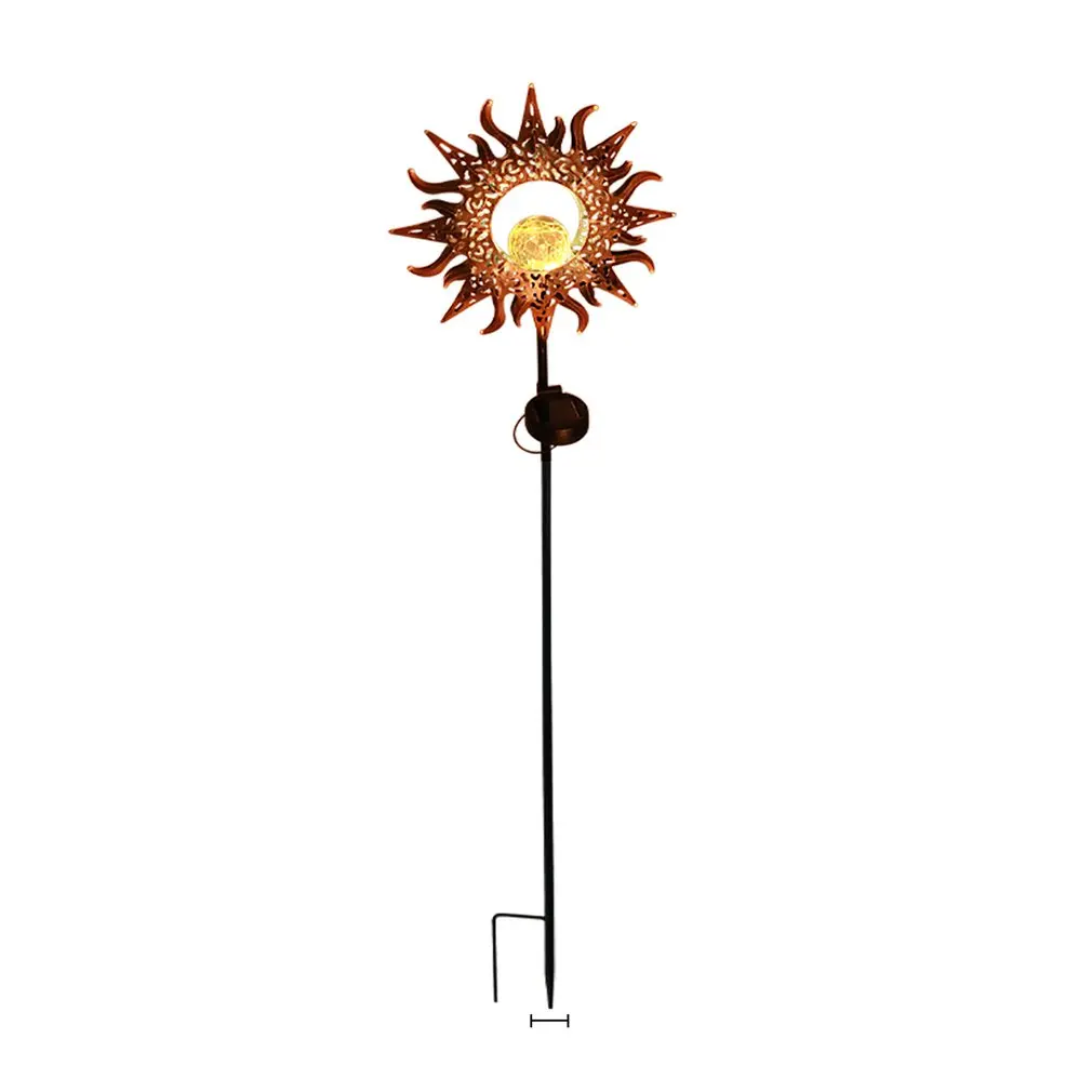 

LED Solar Path Light Sun Shape Solar Power Buried Lights Ground Lamp Outdoor Lamps Metal Solar Yard Garden Stake Lights