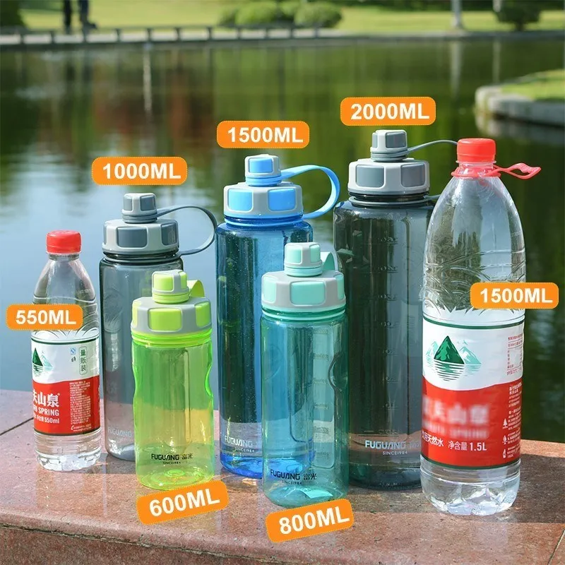 Бутылка для воды 600/800/1000/1500/2000 мл пластиковые бутылки с водой портативная бутылка воды для фитнеса прямо напиток