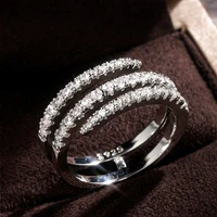 huitan fashion surround shaped finger rings for women shiny crystal cz marriage party bridal rings statement jewelry whole sale