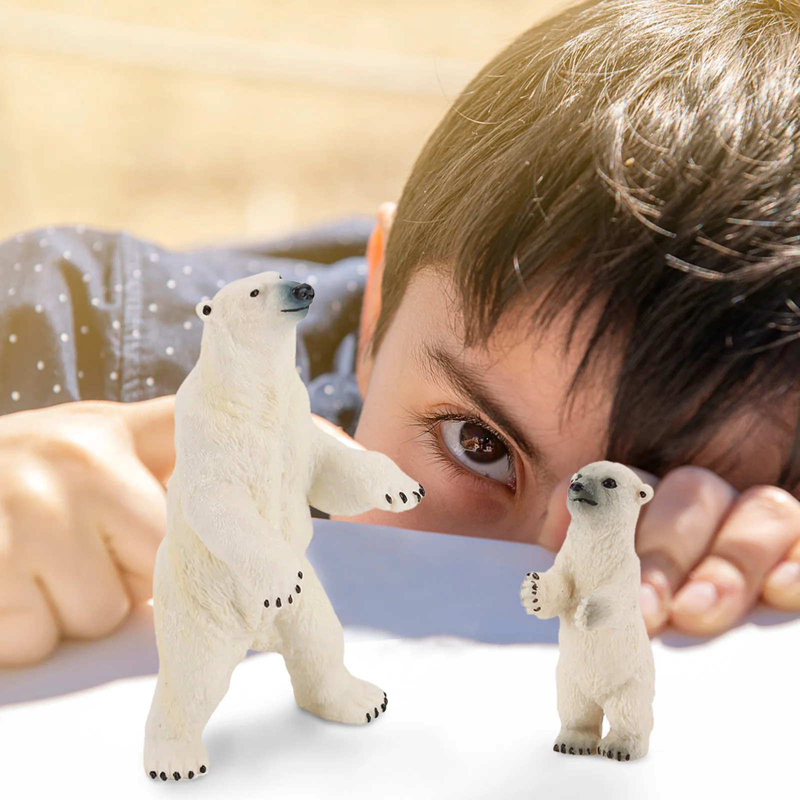 Игрушка в виде белого медведя фигурки реалистичные кавайные Игрушки с