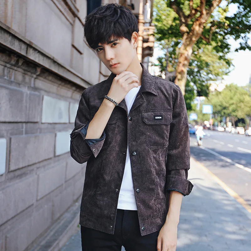 Куртка мужская Вельветовая в стиле оверсайз модная уличная одежда хип-хоп Бомбер