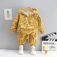baby boys clothes 2021 fall outfits for kids fashion long sleeved hooded hoodies pants 2pcs childrens bebes infant clothing