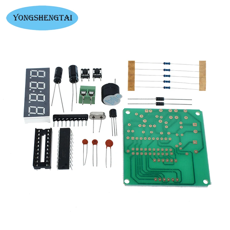 Цифровые 4-битные электронные часы AT89C2051 набор для самостоятельной сборки -