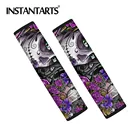 Набор из 2 наплечных ремней INSTANTARTS День мертвых сахарных с принтом черепа подходят для большинства наборов ремней безопасности автомобиля, чехлы, подкладки для ремня безопасности