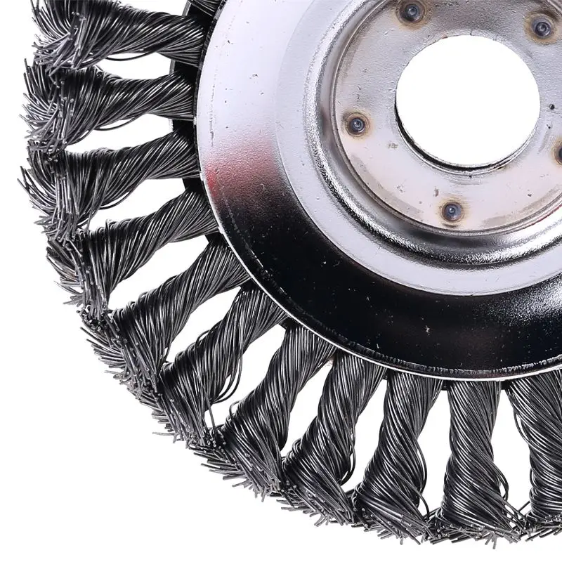 

25MM Aperture 8 Inch Steel Wire Weeding Brush Twisted Wire Bowl Type Rotating Wire Wheel Weed Trimmer Brush 72XD