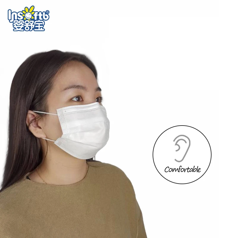 

25pcs adult Safe Breathable Mouth Mask white Disposable Ear loop Face Safety Hypoallergenic Masks 3-layers Meltblown Mask