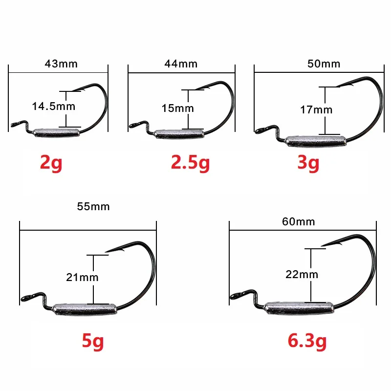 5 шт./лот высокое качество привести бронзовых морских рыболовных крючков Jig Head с