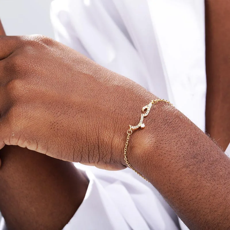 Женский браслет с цепочкой из нержавеющей стали массивное Ювелирное Украшение в