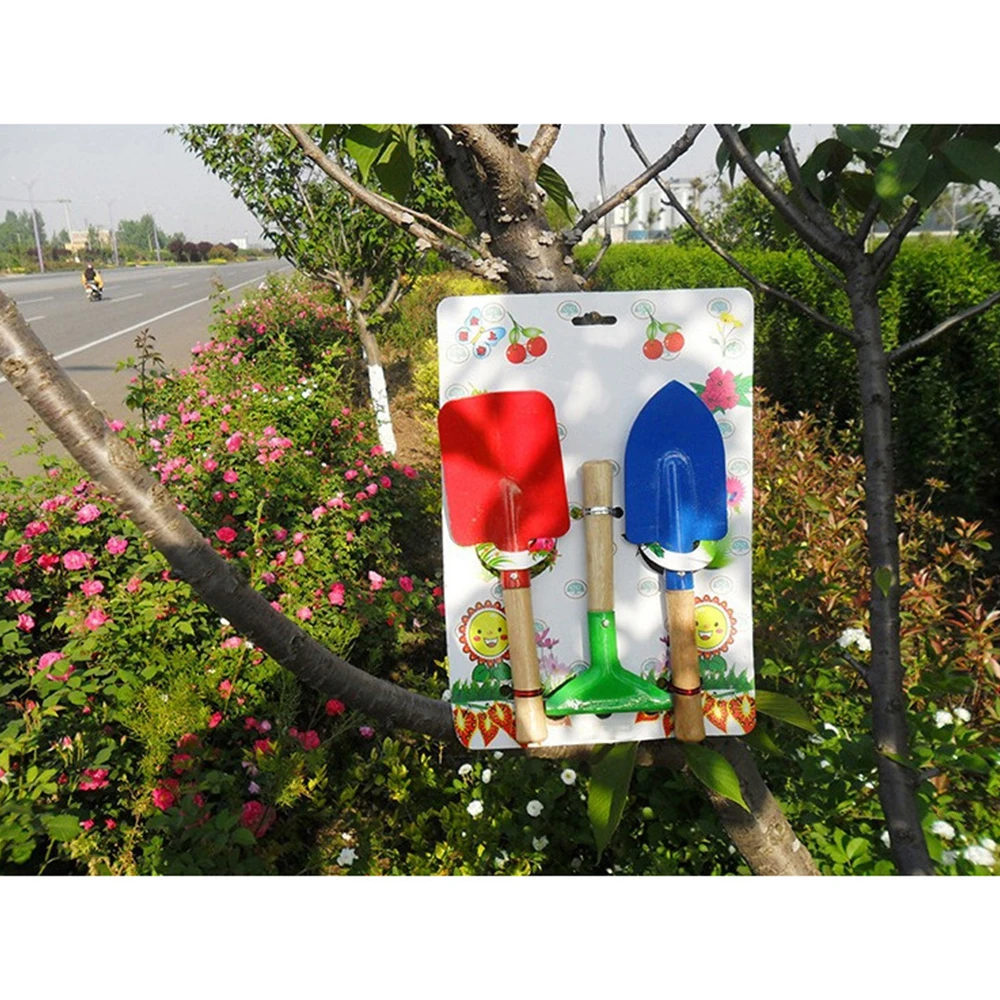 Home Type 3pcs/Set Mini Garden Rake Small Shovel Floral Wooden Gardening Tools Cute Children Hand Tool Set | Инструменты