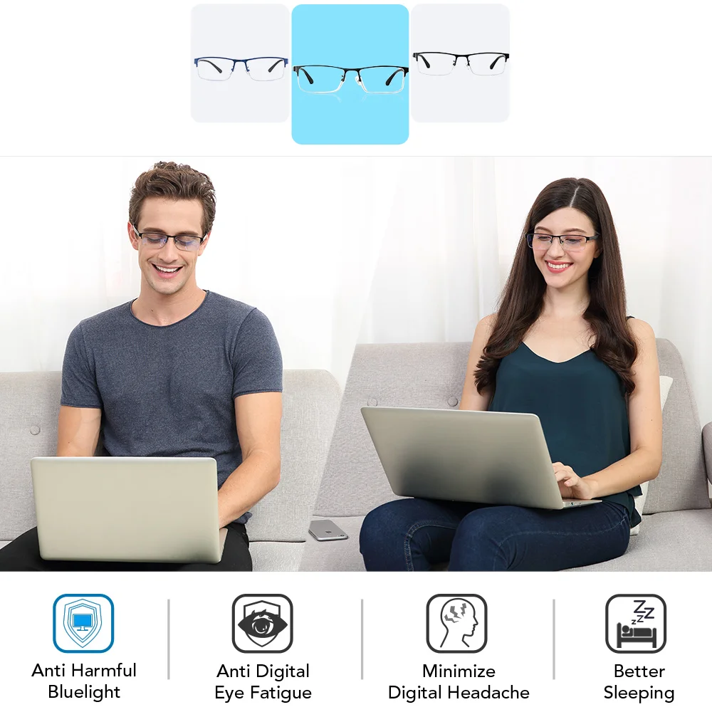 Очки компьютерные унисекс Cyxus с защитой от синего света металлические очки