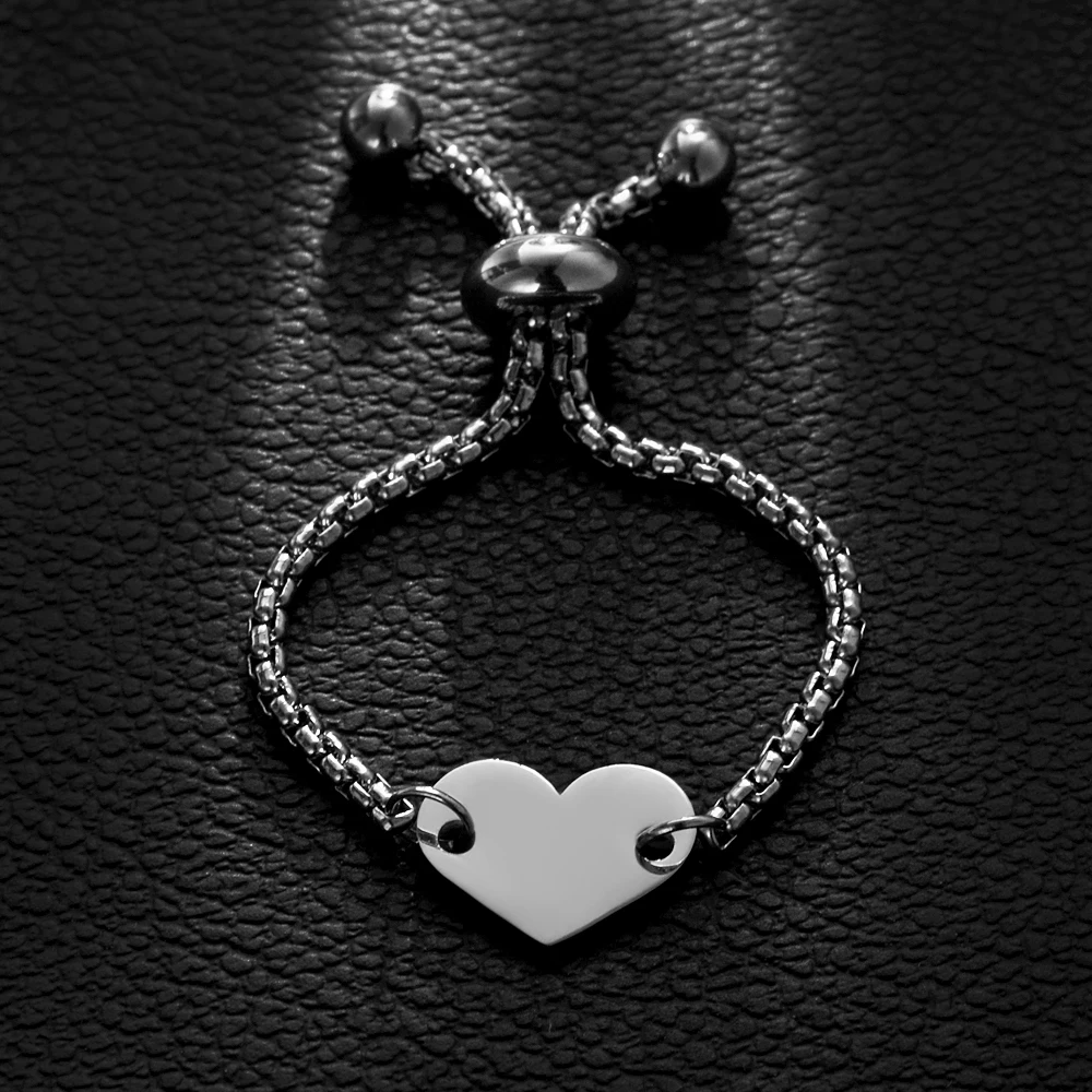 15 шт./лот кольцо на палец из нержавеющей стали с подвеской в форме сердца