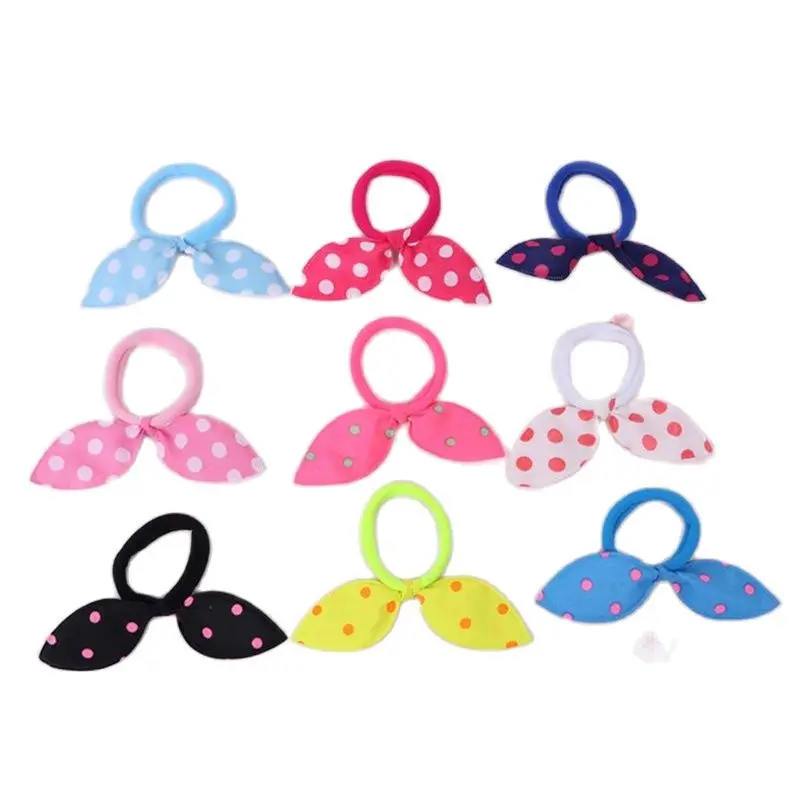 

10PCS/Lot Mix Style Rabbit Ears Hair Rope Girls Cute Ponytail Holder Scrunchy Kids Tie Accessories