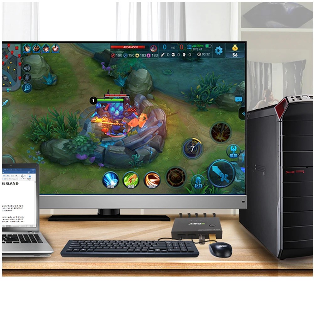 TOMLOV HDMI KVM Переключатель концентратор 2 порта для ПК совместное использование 1