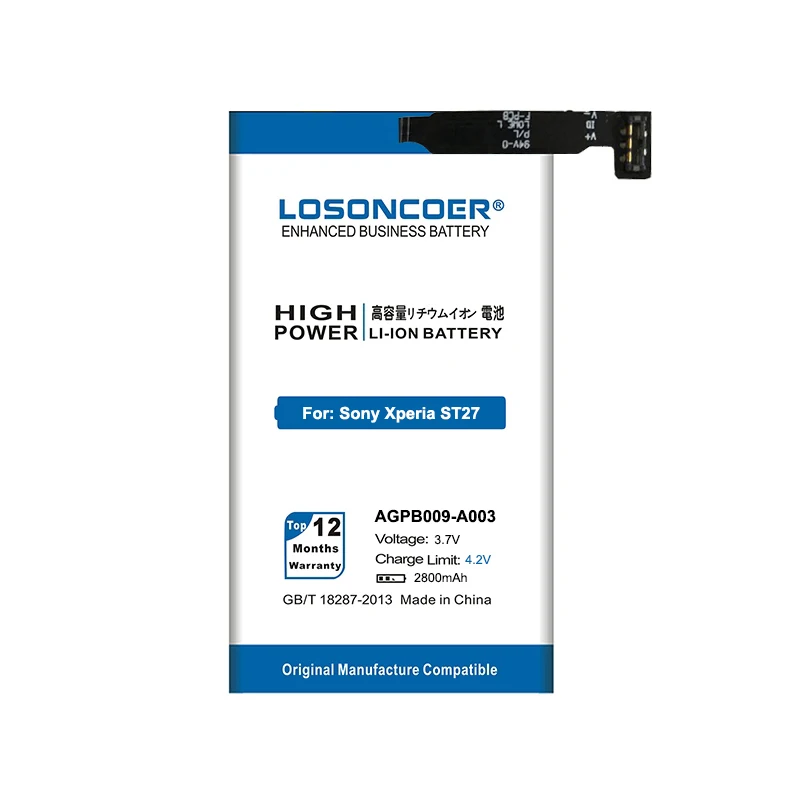 Аккумулятор LOSONCOER 2800 мАч для Sony Ericsson Xperia Go ST27 ST27I ST27A мобильный телефон аккумулятор