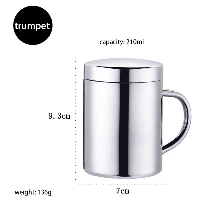 Оптовая продажа Заказная Серебряная двойная стена Изолированная 304 кружка из