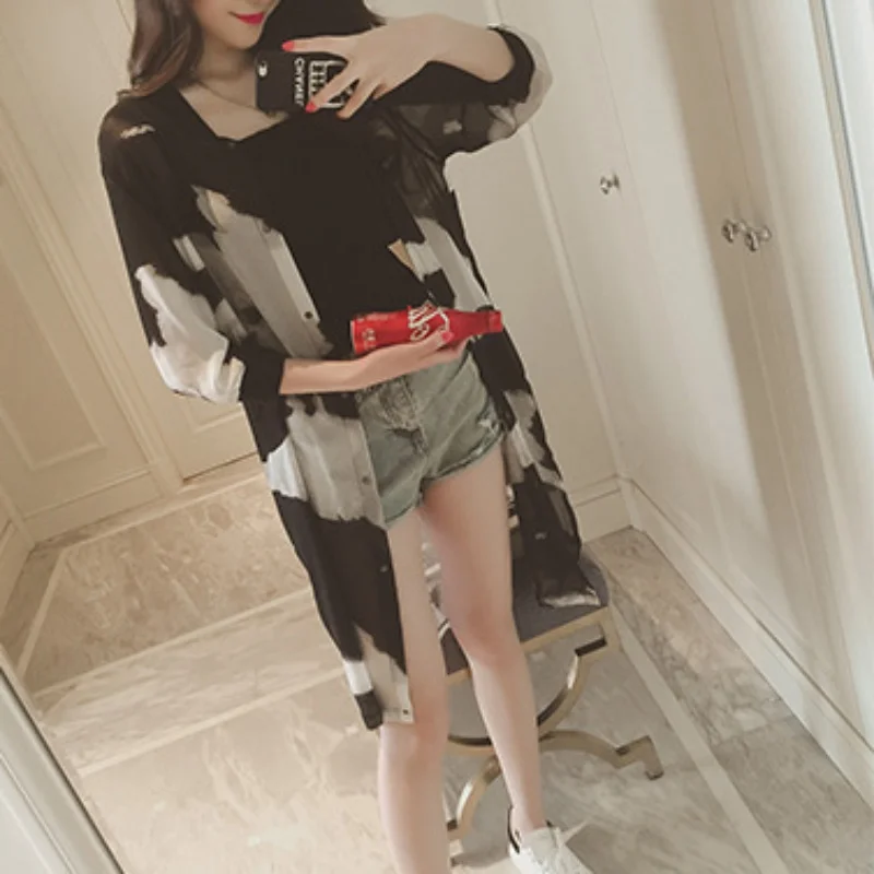 Женская Летняя Пляжная накидка кимоно с цветочным принтом| |