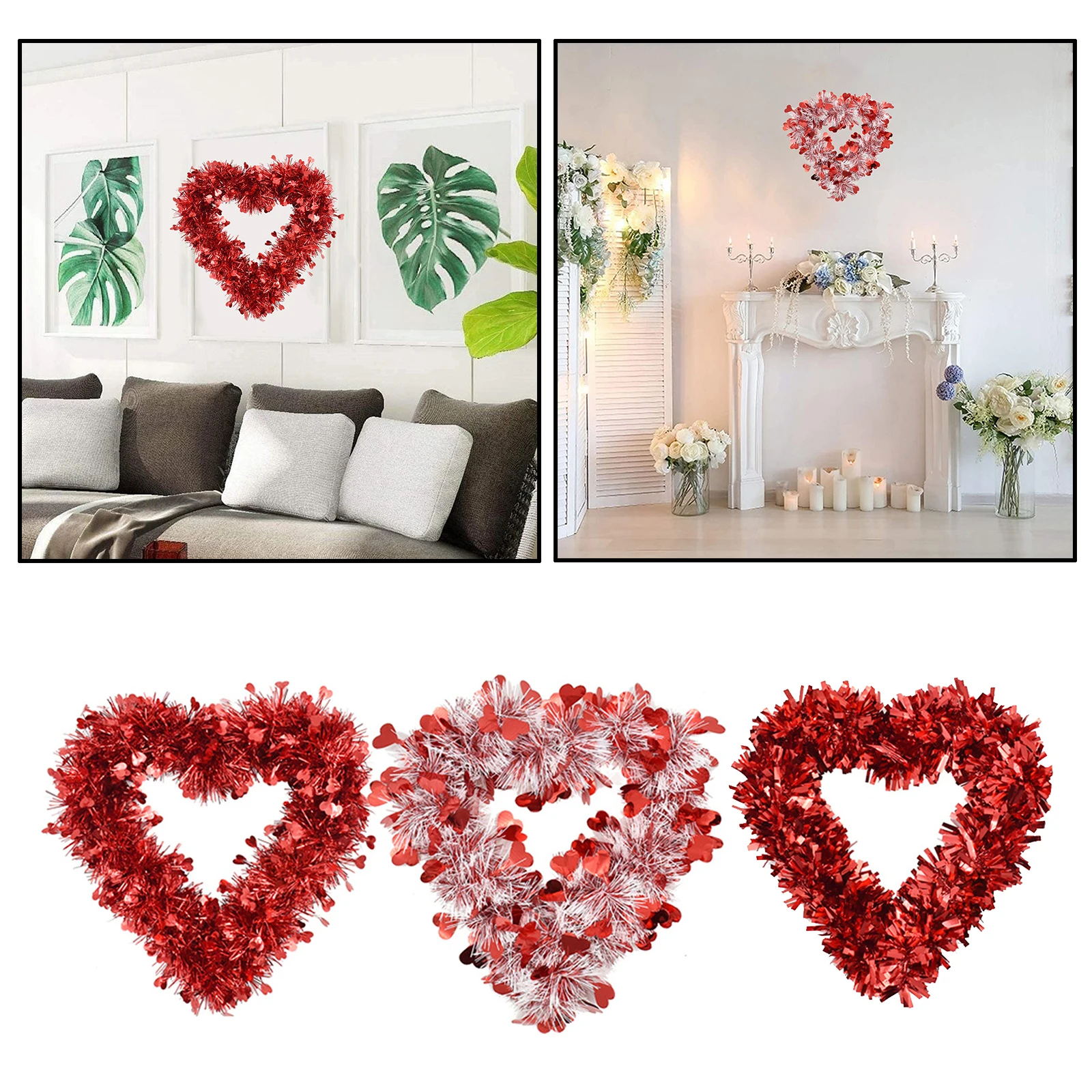 

Heart Wreaths Artificial Garland Wedding Birthday Outdoor ing Decor