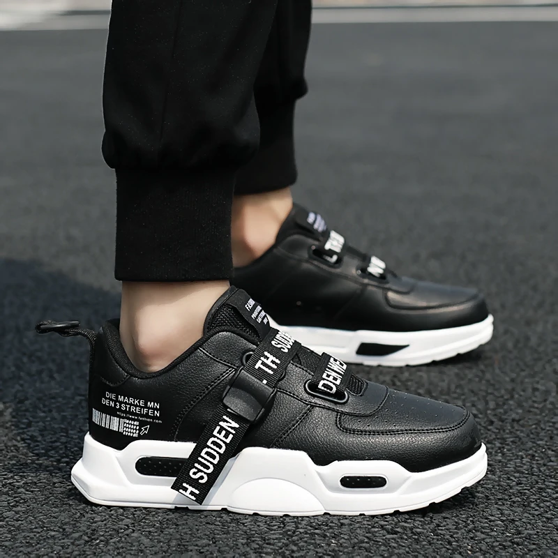 

Men's High Top Fashion Leather Sneakers Trend Hot Sale Comfortable Man Casual Shoes Outdoor Non-slip Breathable Men Shoes
