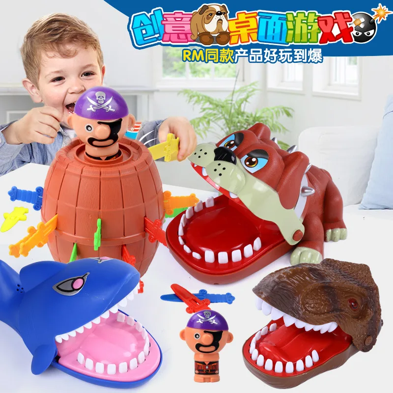 Игрушка трюк большая настольная игра крокодил кусающий палец зло собака