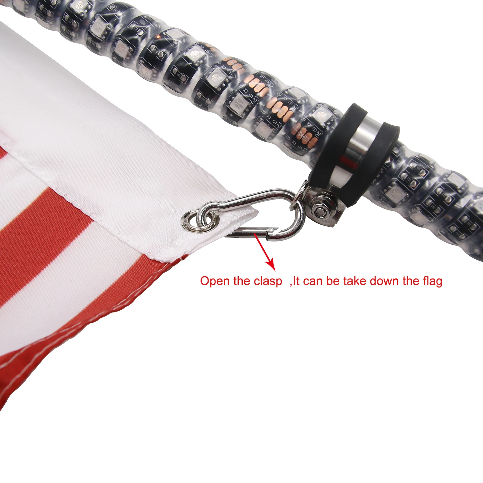 安い 2個5FT/1.5メートルrgb Led鞭360度の螺旋 & クイックリリースリモートコントロールatv Utv NA101