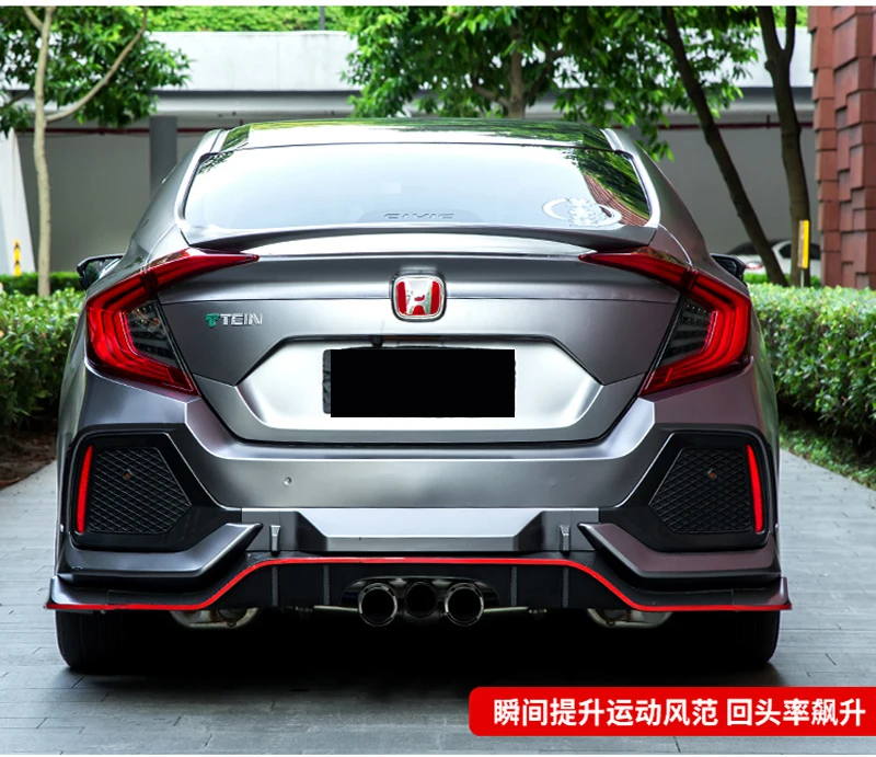 For Honda Civic 10th Sedan 2016 2017 2018 2019 Car Decoration ABS Plastic Paint Painting Color Rear Trunk Spoiler | Автомобили и