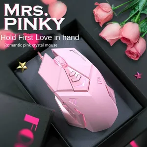usb computer mouse gamer mouse k3 pink gaming mouse ergonomic wired gaming mouse 6 buttons led 2400 dpi for pc laptop free global shipping