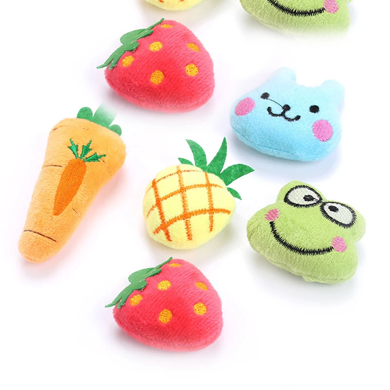 

Plush Pet Puppy Dog Cat Training Toys Animals Chew Toy Strawberry Pineapple Carrot Rabbit Frog Pet Toys Supplies