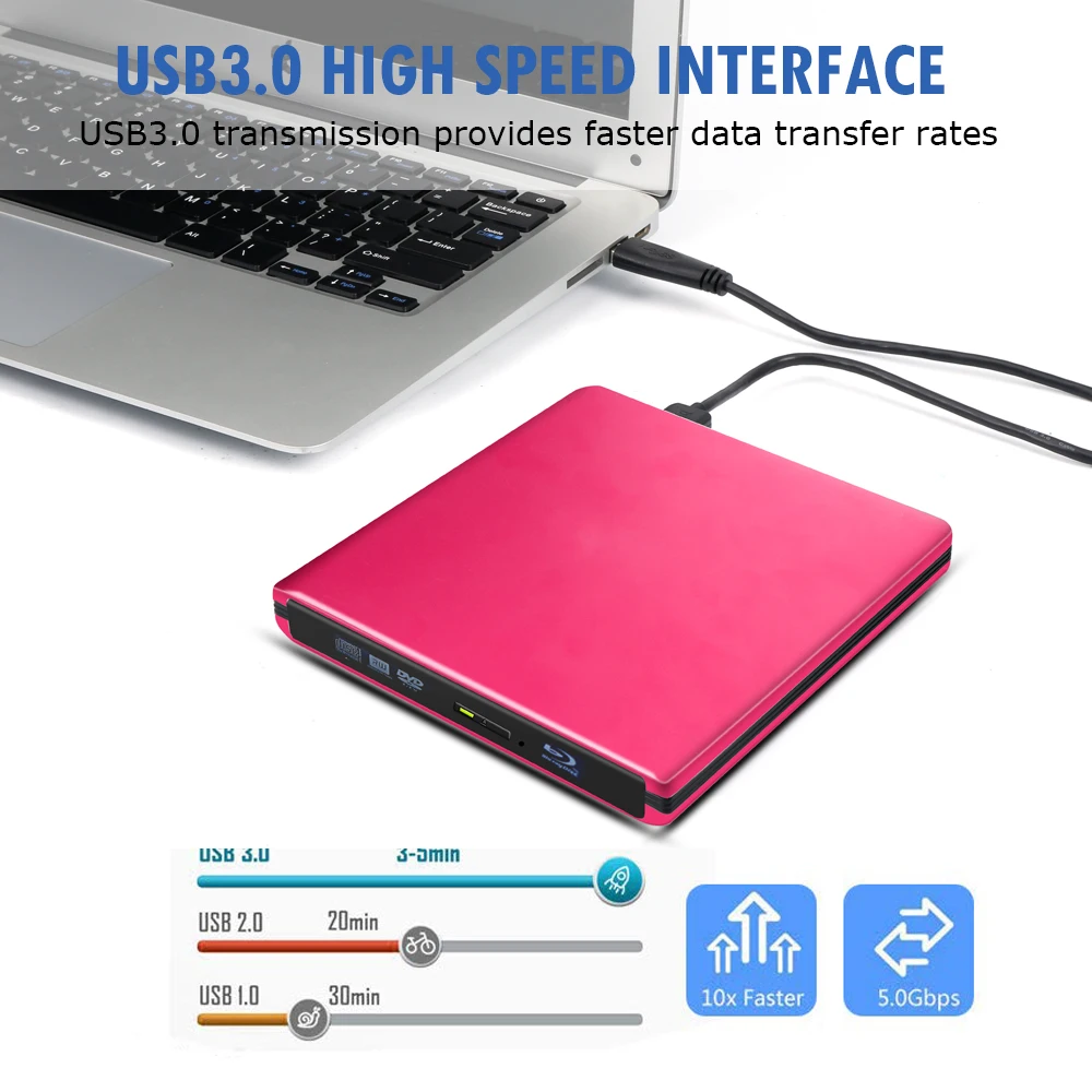 Внешний Привод Blu-Ray USB 3 0 BD/CD/DVD для Mac/Windows 10/ноутбука/ПК оптический привод