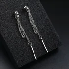 Корейские украшения, серьги с кисточками, модные длинные серьги в стиле ретро, серьги-цепочки с металлической текстурой, оптовая продажа, серьги-кольца