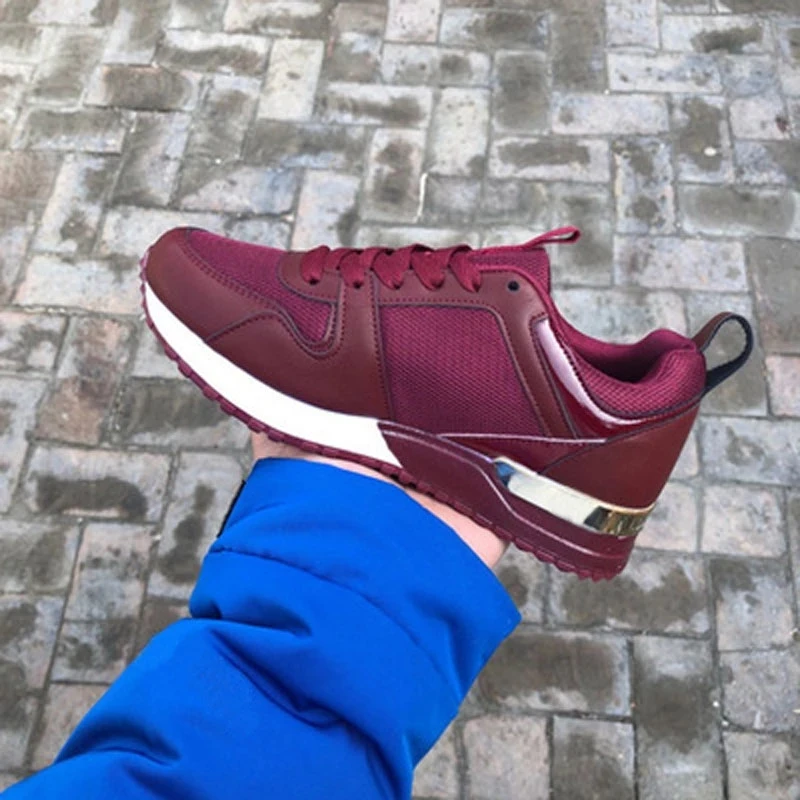 

Women Sneaker Autumn Casual Breathable Suede Leather Platform Sport Shoes Fashion Running Walking Lace Up Ladies Shoes Sneakers