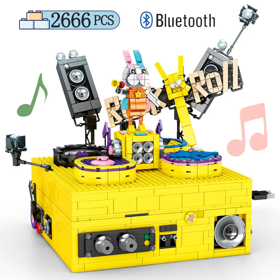 

2666pcs City Street View Band Bluetooth Speaker Bricks Technical Music Box Figures Party Building Blocks Sets Toys for Children
