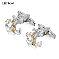 hot sale anchor cufflinks for mens shirt cuff links lepton classic nautical anchors usn navy cufflink business wedding best gift