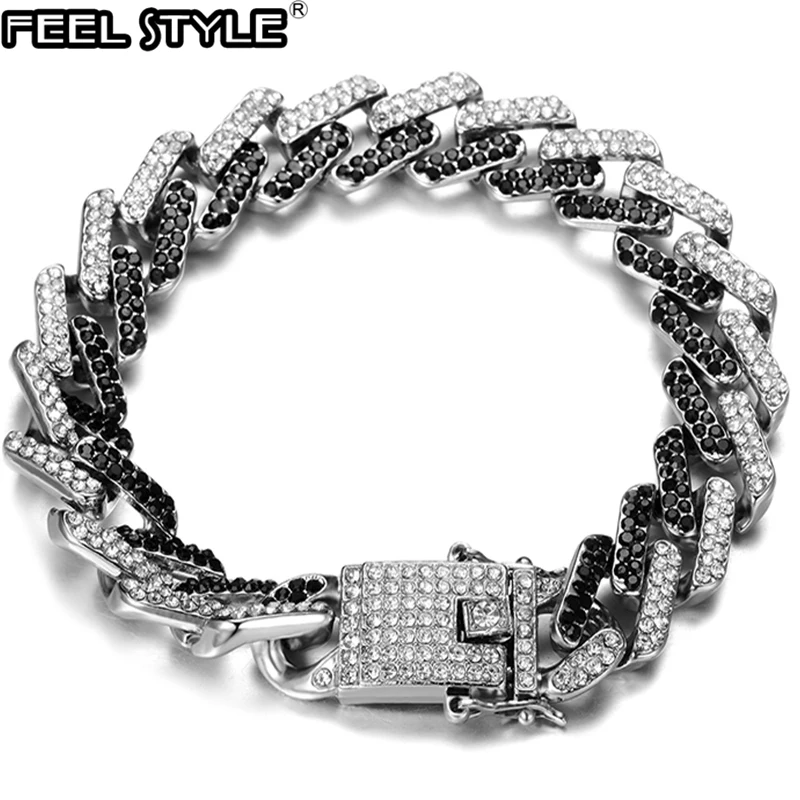 Мужские браслеты цепочки в стиле хип хоп 15 мм|Цепочки и браслеты| |