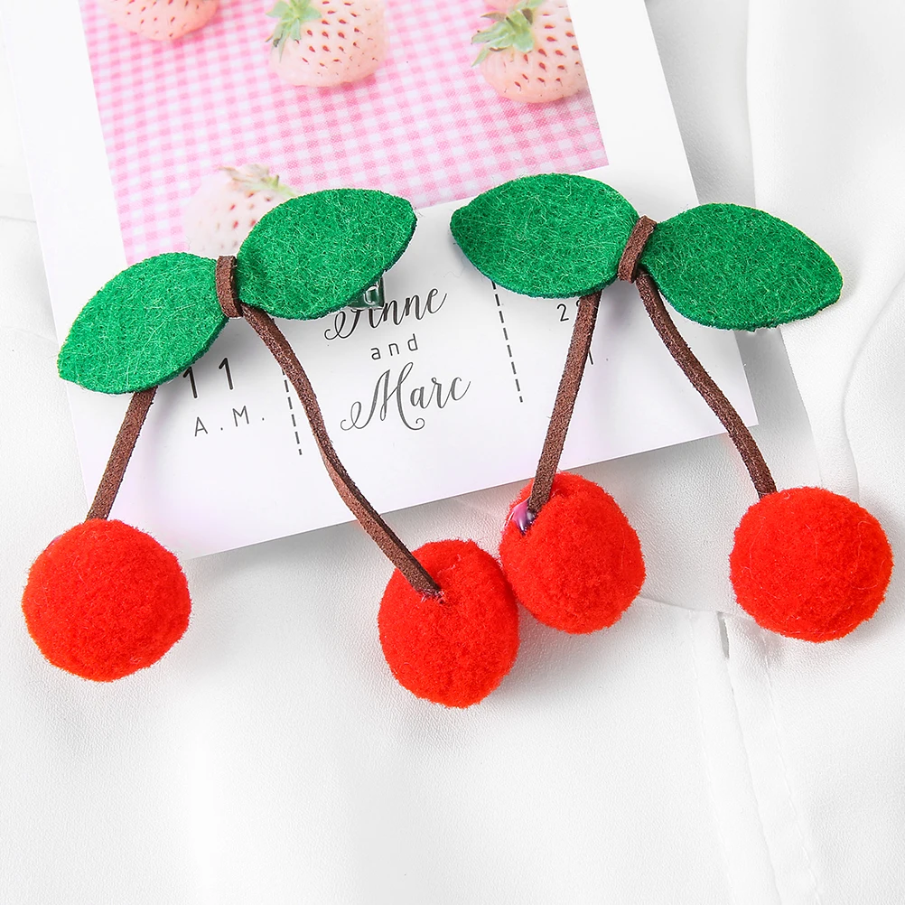M MISM New Baby Hairpins Cute Cashmere Cherry Hair Clip Children Accessories Ornaments Lovely Hairgrips | Детская одежда и обувь
