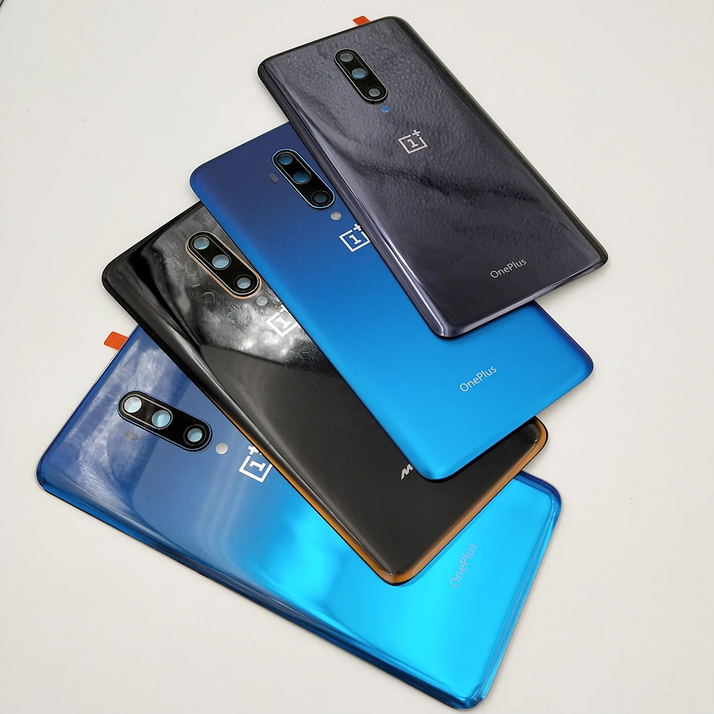 OnePlus-Cubierta trasera de cristal para bater&iacute;a de OnePlus 7T Pro, carcasa de Panel trasero para puerta, funda de bater&iacute;a, lente de c&aacute;mara y logotipo-1