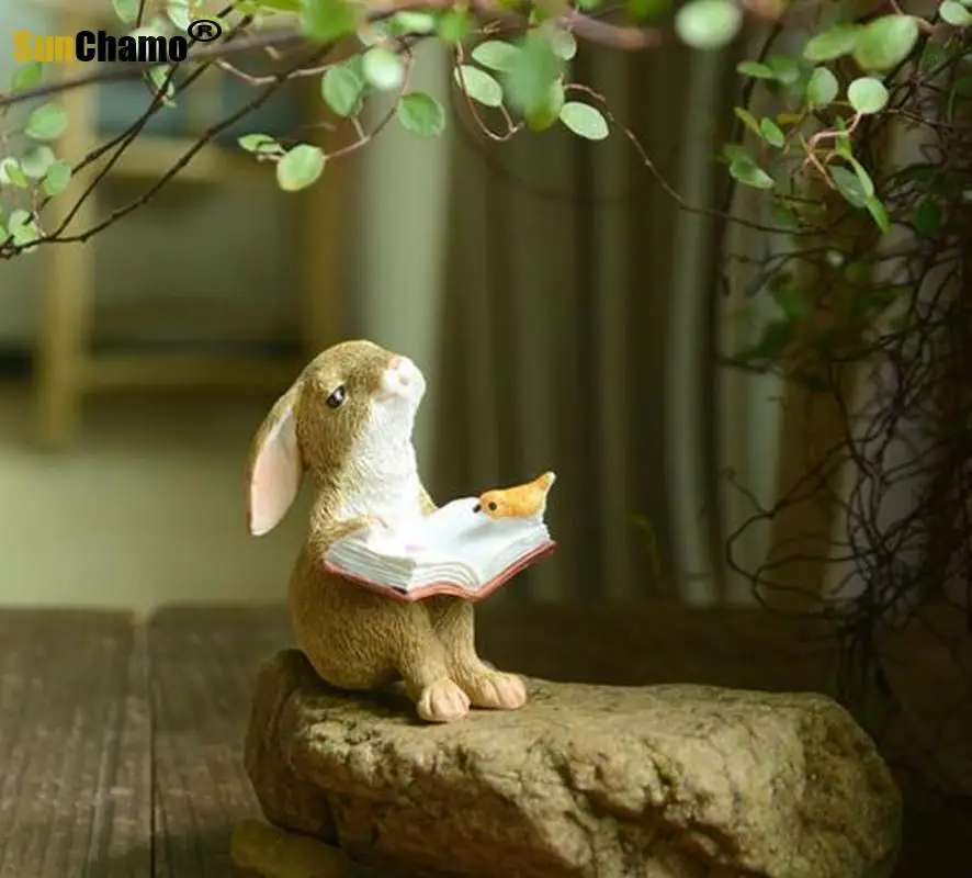 Новый Модный милый кролик украшения кукла садовый автомобиль полимерный