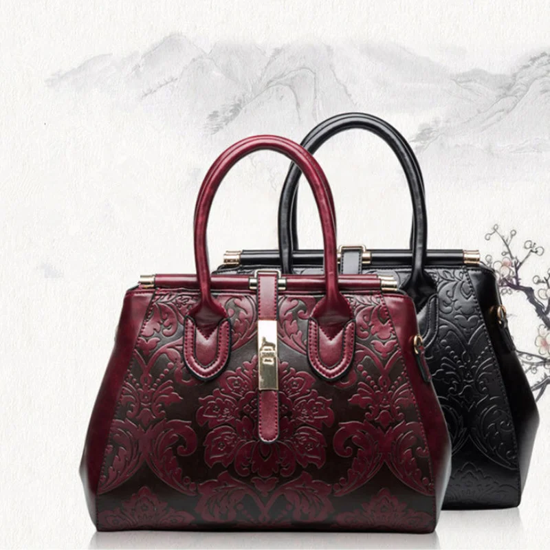 

Новинка весна-лето 2021, модная женская сумка из воловьей кожи, элегантная сумка Guofeng, сумка через плечо