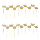 Упаковка из 20 блестящие корона для капкейков торт фигурки жениха и невесты; Еда выбирает Вилки выбора Свадебная вечеринка Favors