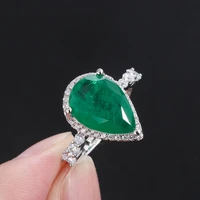 100 925 sterling silver pear emerald gemstone moissanite earringsnecklacering wedding engagement jewelry sets for women