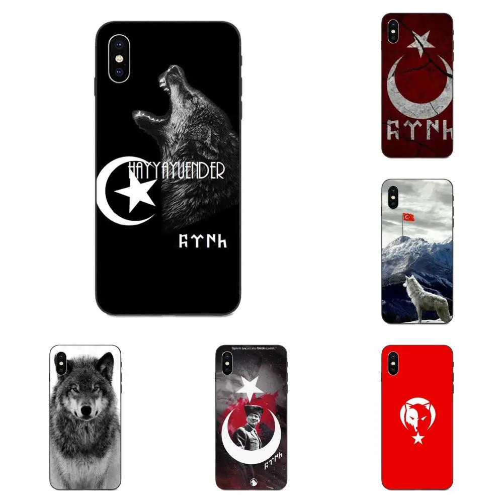 Турецкий флаг волк мягкий дизайн для Apple iPhone 4 4S 5 5S SE 6 6S 7 8 Plus X XS Max XR|Бамперы| |