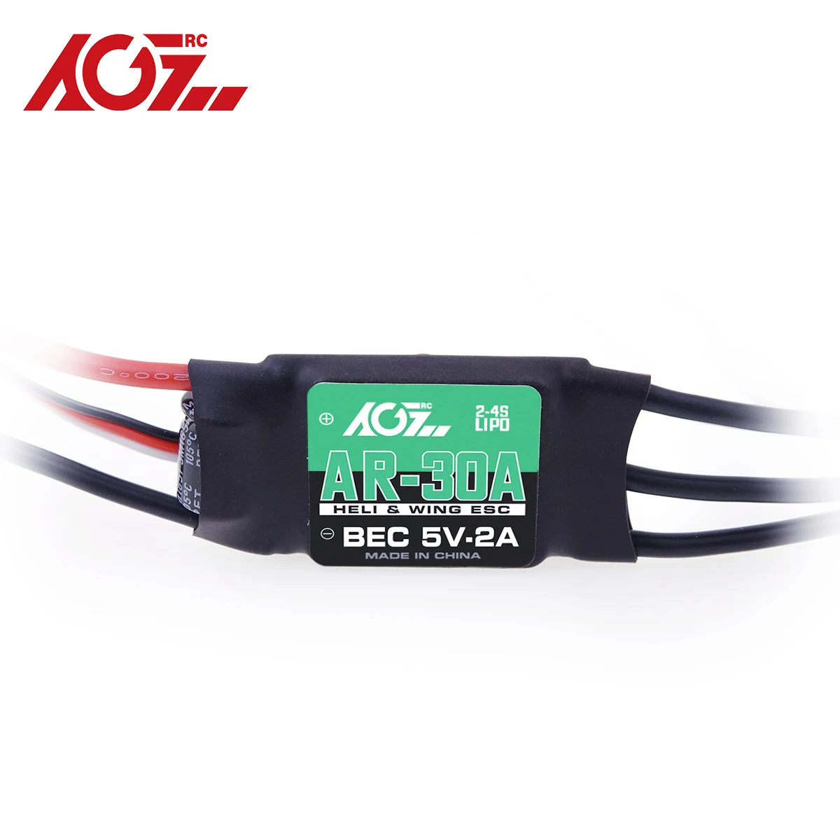 

AGFRC AR-30A 30A RC ESC Бесщеточный электронный контроллер скорости 2-4s Lipo с 5V/2A BEC для вертолета самолета с неподвижным крылом