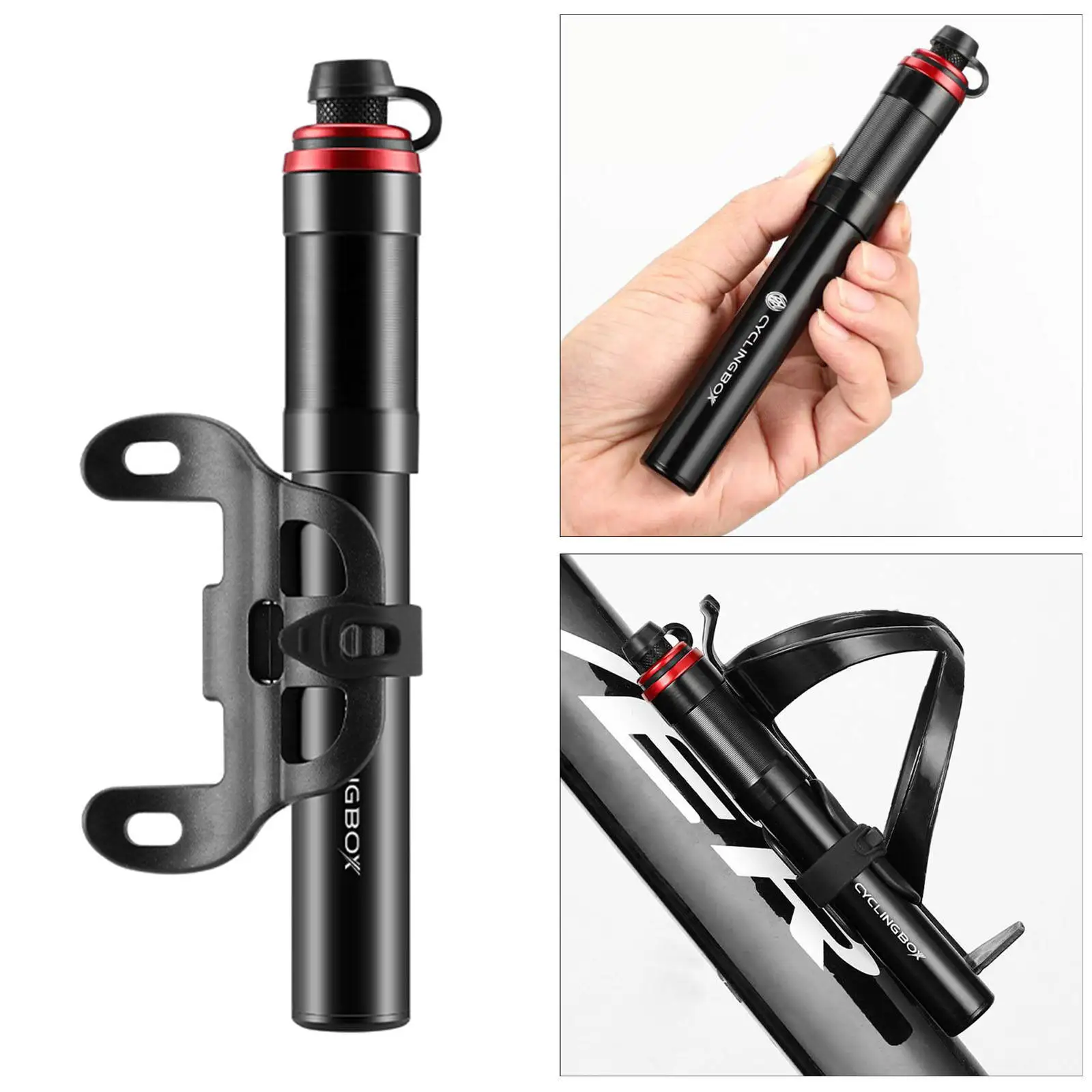 

120psi High-pressure Pump Mountain Bike Air Shock Pump MTB Mini Pump with Bracket for Bicycle Fork & Rear Suspensions