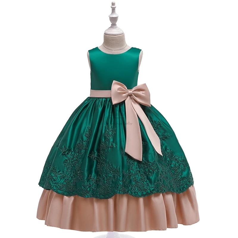 

Kids Dress For Girls Wedding Girl Dress Elegant Embroidery Princess girldress Party Pageant Formal Gown For Teen Children