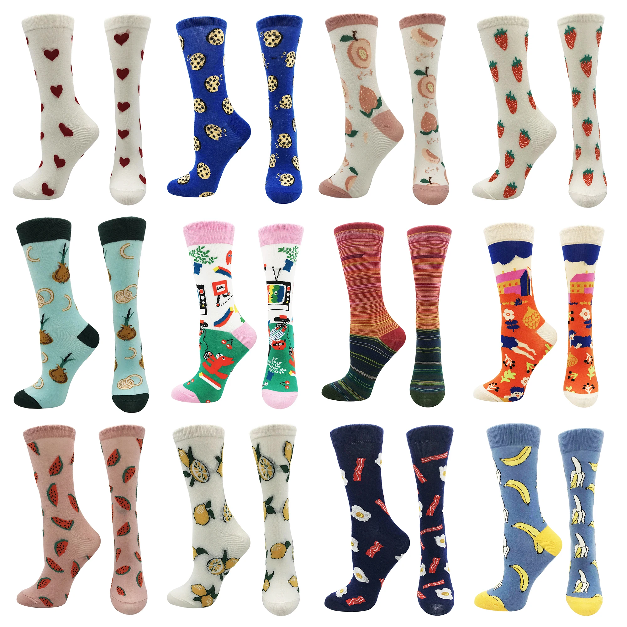

2021 new tube socks women's trendy pure cute net red cotton socks color printing fashion casual high-quality women's socks