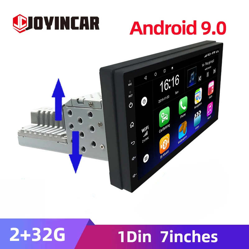 

1DIN 7 Inch Android 9.0 Car Stereo Radio GPS Navigation 2+32G Adjustable FM Quad-Core RDS Universal Car MP5 Player