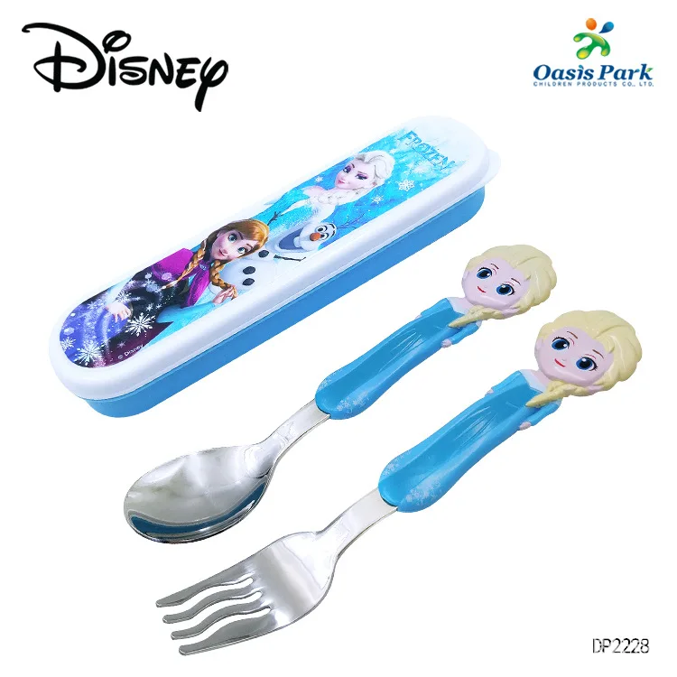 Детская посуда Disney из нержавеющей стали набор ложка и вилка портативная
